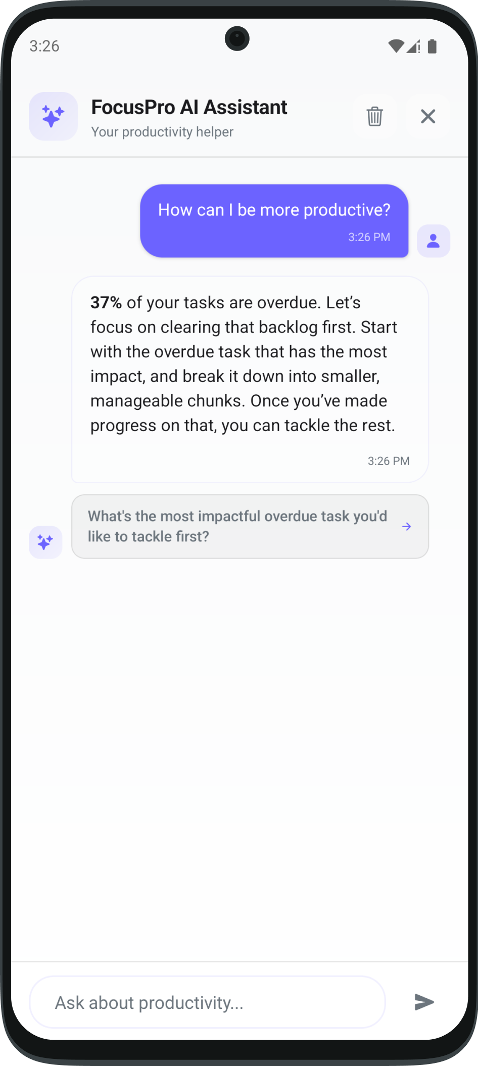 FocusPro AI Chat - Light Mode